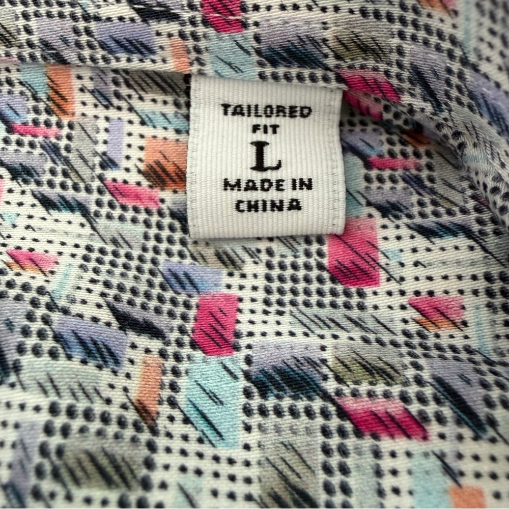 NWT Robert Graham Sz L Cotton Medina Multi Colored Button Up Long Sleeve Shirt - Picture 7 of 13